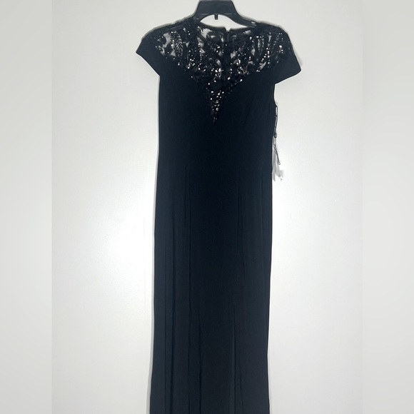 ADRIANNA PAPELL Adrianna Women's Sequin Embellished Illusion-Lace Gown evening 4 - Picture 8 of 12